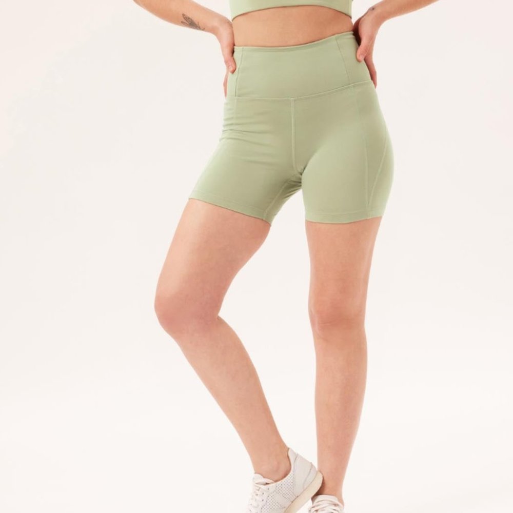 Girlfriend Collective Sage Green Athletic Shorts